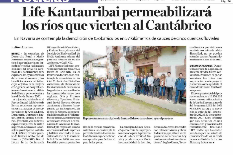 Fotografía del pantallazo de la noticia en la edición impresa del Diario de Noticias