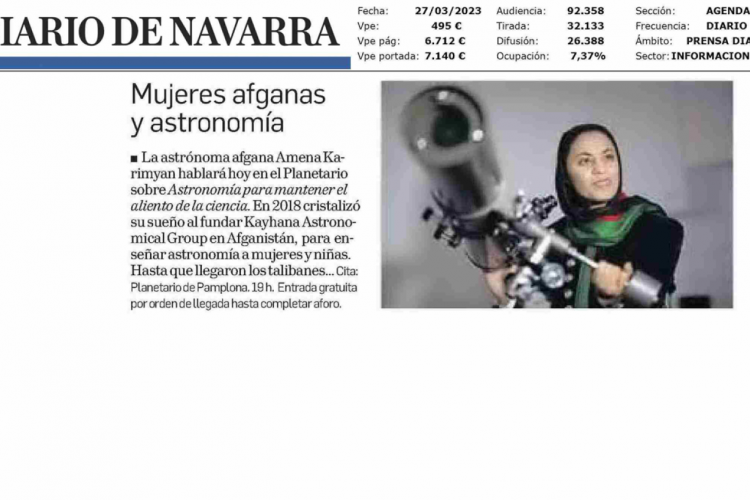 Fotografía del pantallazo de la noticia en la edición impresa del Diario de Navarra