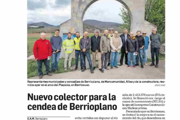 Fotografía del pantallazo de la noticia en la edición impresa del Diario de Navarra