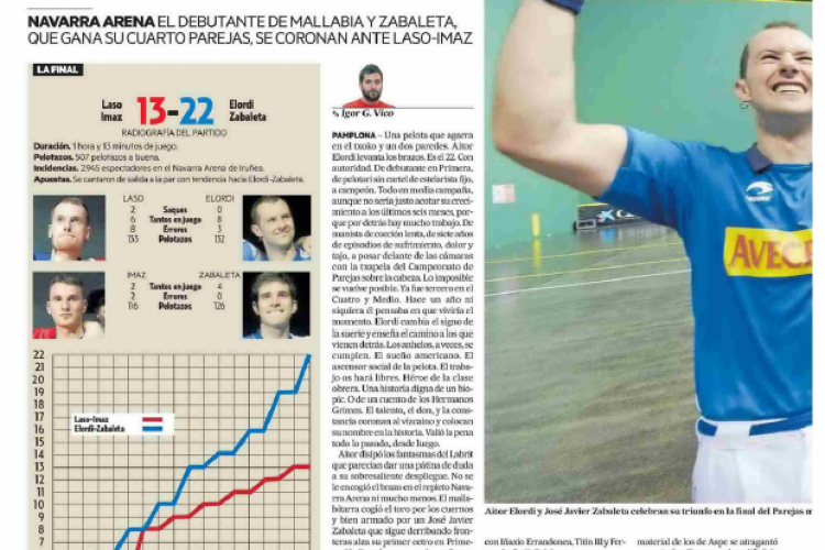 Fotografía del pantallazo de la noticia en la edición impresa del Diario de Noticias