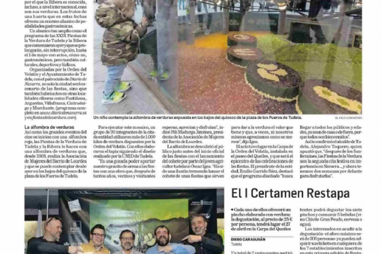 Fotografía del pantallazo de la noticia en la edición impresa del Diario de Navarra