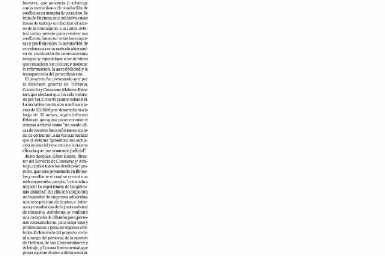 Fotografía del pantallazo de la noticia en la edición impresa del Diario de Noticias