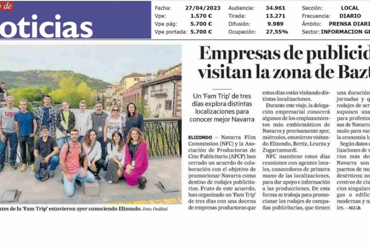 Fotografía del pantallazo de la noticia en la edición impresa del Diario de Noticias