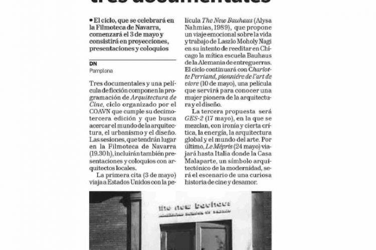Fotografía del pantallazo de la noticia en la edición impresa del Diario de Navarra