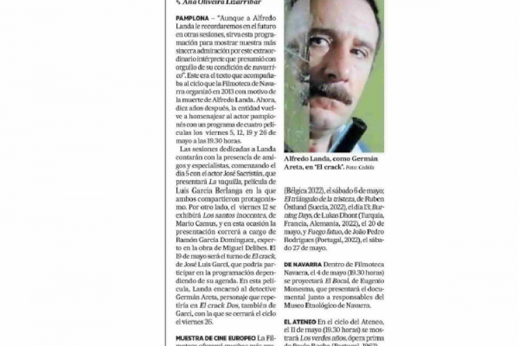 Fotografía del pantallazo de la noticia en la edición impresa del Diario de Noticias