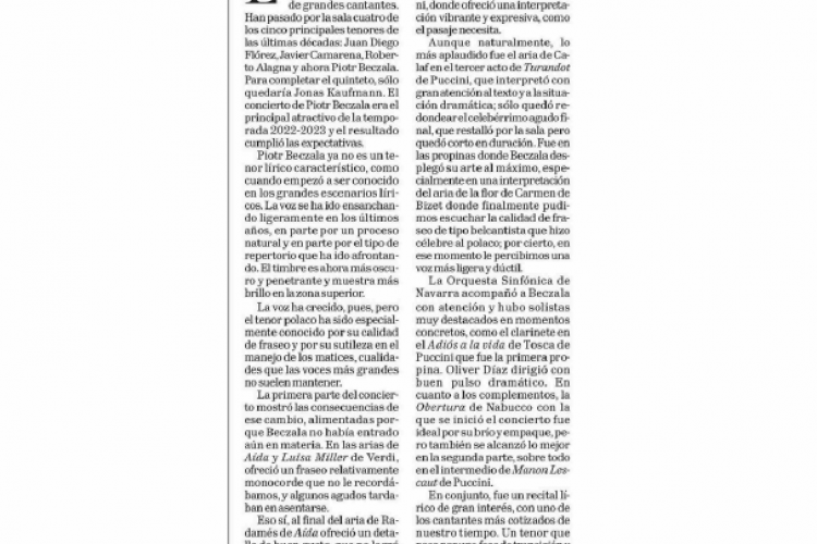 Fotografía del pantallazo de la noticia en la edición impresa del Diario de Navarra