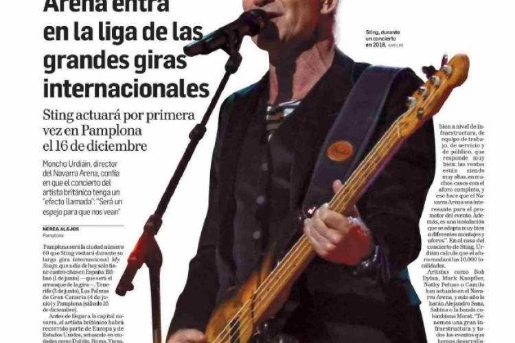 Fotografía del pantallazo de la noticia en la edición impresa del Diario de Navarra