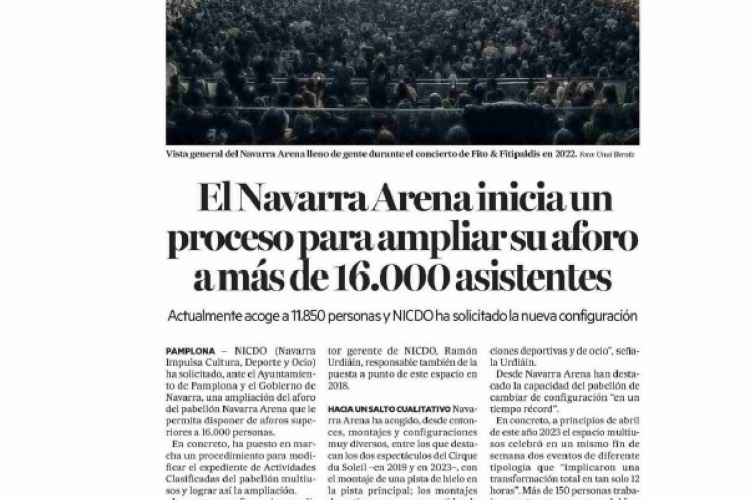 Fotografía del pantallazo de la noticia en la edición impresa del Diario de Noticias