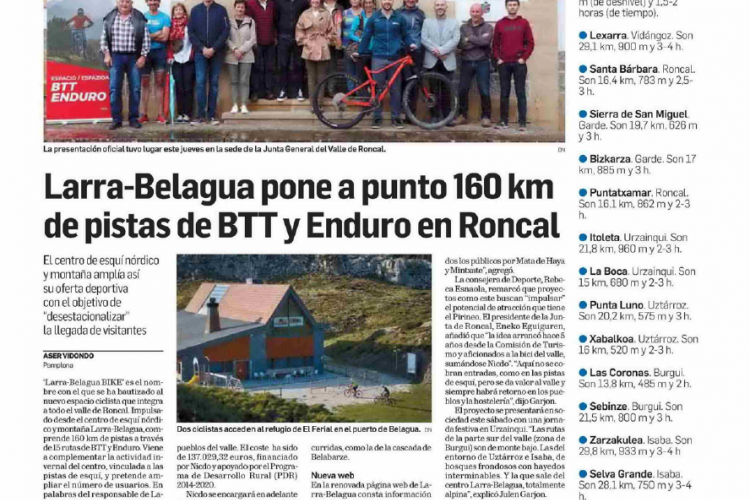 Fotografía del pantallazo de la noticia en la edición impresa del Diario de Navarra