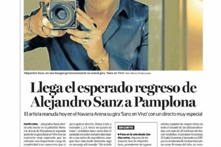 Fotografía del pantallazo de la noticia en la edición impresa del Diario de Noticias