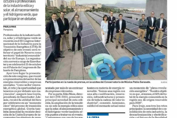Fotografía del pantallazo de la noticia en la edición impresa de Diario de Navarra