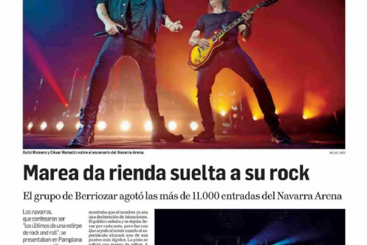 Fotografía del pantallazo de la noticia en la edición impresa de Diario de Navarra