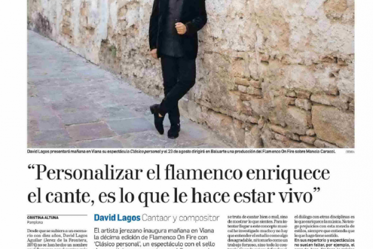 Fotografía del pantallazo de la noticia en la edición impresa de Diario de Navarra