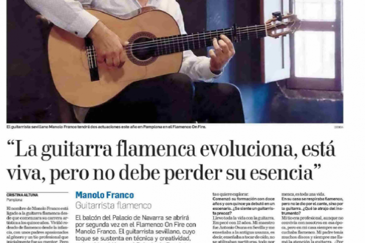 Fotografía del pantallazo de la noticia en la edición impresa del Diario de Navarra