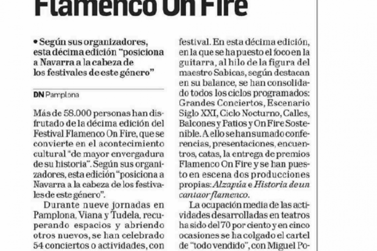 Fotografía del pantallazo de la noticia en la edición impresa de Diario de Navarra