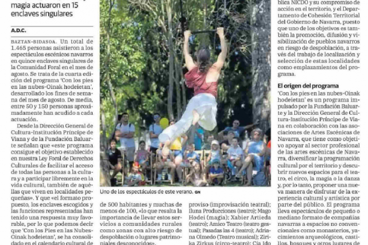 Fotografía del pantallazo de la noticia en la edición impresa del Diario Vasco