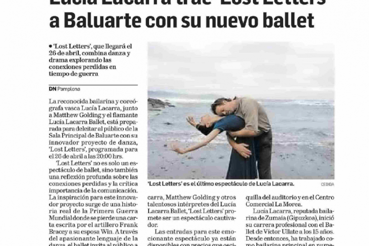 Fotografía del pantallazo de la noticia en la edición impresa del Diario de Navarra