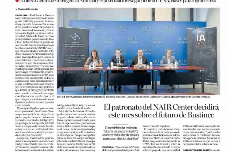 Fotografía del pantallazo de la noticia en la edición impresa del Diario de Noticias