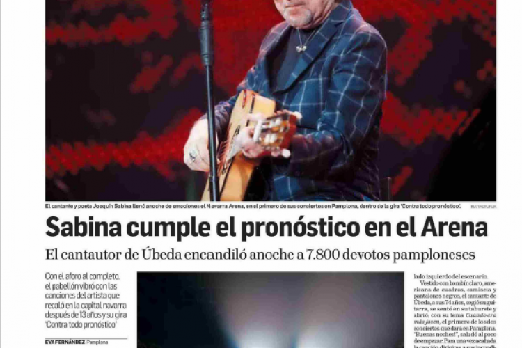 Fotografía del pantallazo de la noticia en la edición impresa del Diario de Navarra