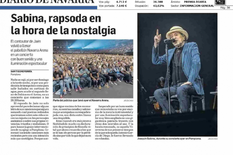 Fotografía del pantallazo de la noticia en la edición impresa del Diario de Navarra