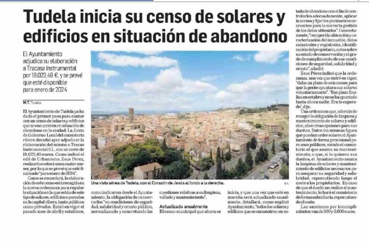 Fotografía del pantallazo de la noticia impresa del Diario de Navarra