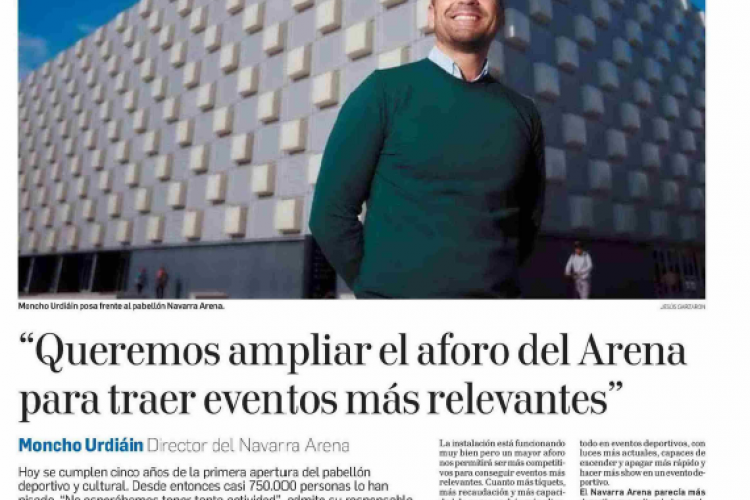 Fotografía del pantallazo de la noticia impresa del Diario de Navarra