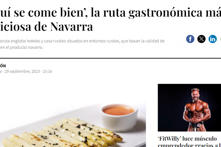 Fotografía del pantallazo de la noticia online de Navarra Capital