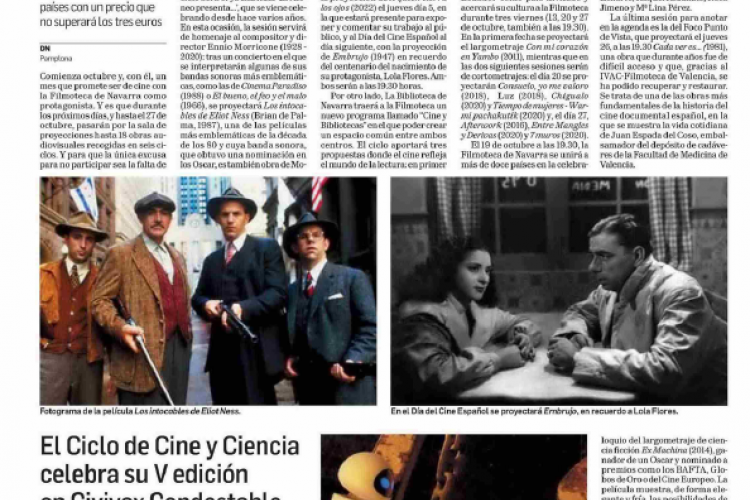 Fotografía del pantallazo de la noticia impresa del Diario de Navarra