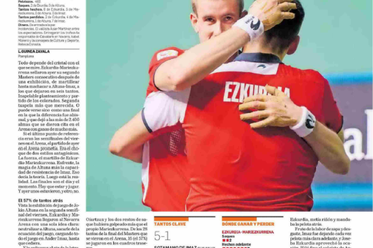 Fotografía del pantallazo de la noticia impresa del Diario de Navarra