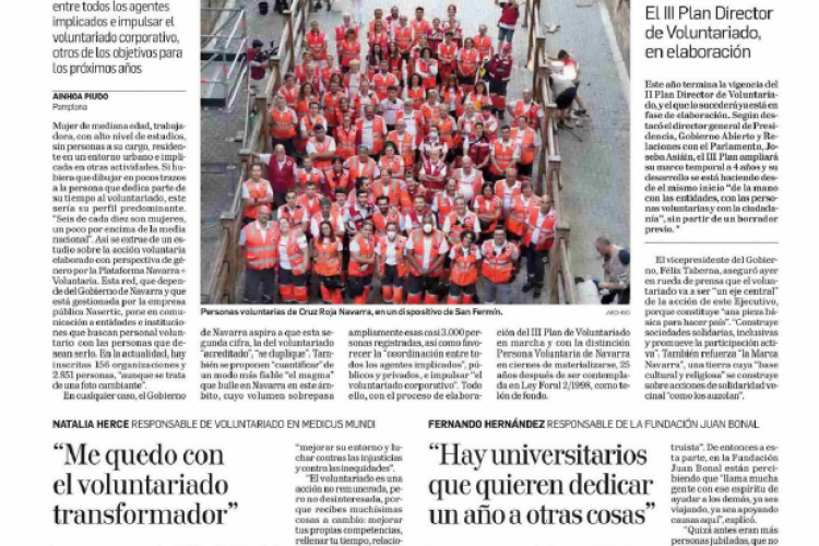 Fotografía del pantallazo de la noticia impresa del Diario de Navarra