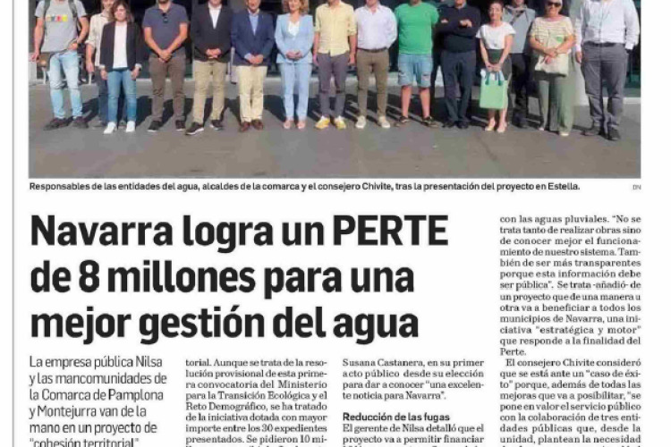 Fotografía del pantallazo de la noticia impresa del Diario de Navarra