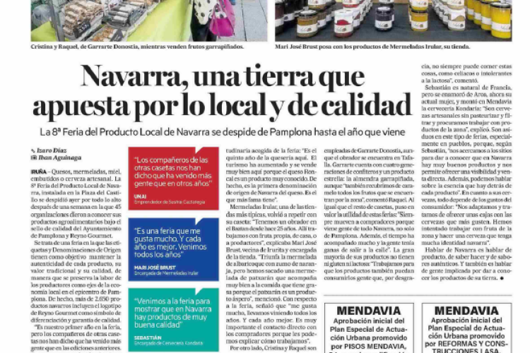 Fotografía del pantallazo de la noticia impresa del Diario de Noticias