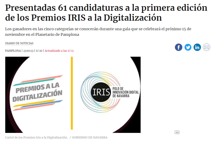 Fotografía del pantallazo de la noticia en la edición online de Diario de Noticias 