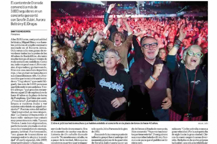 Fotografía del pantallazo de la noticia impresa del Diario de Navarra