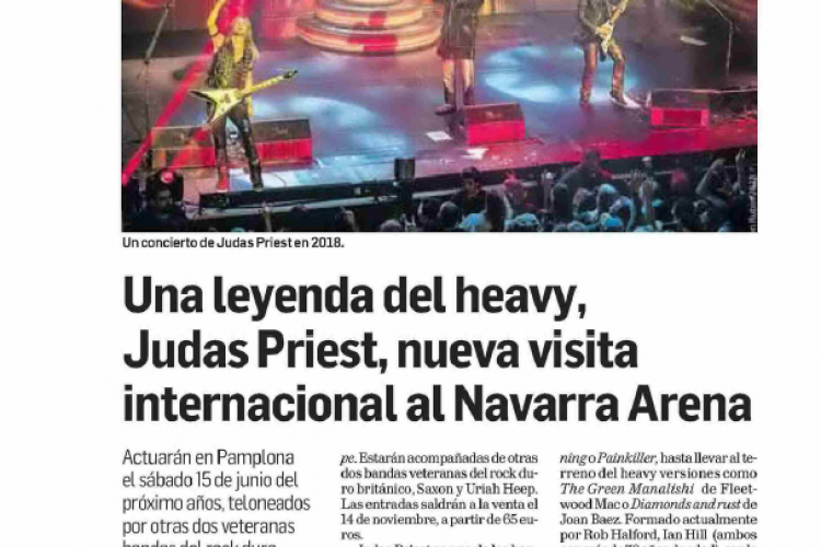 Fotografía del pantallazo de la noticia impresa del Diario de Navarra