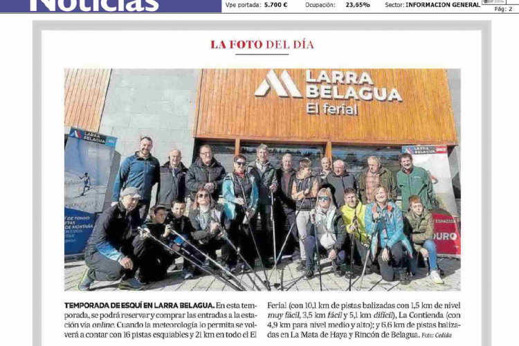 Fotografía del pantallazo de la noticia en la edición impresa del Diario de Noticias