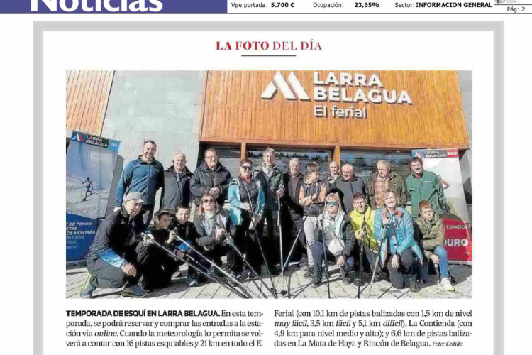 Fotografía del pantallazo de la noticia en la edición impresa del Diario de Noticias