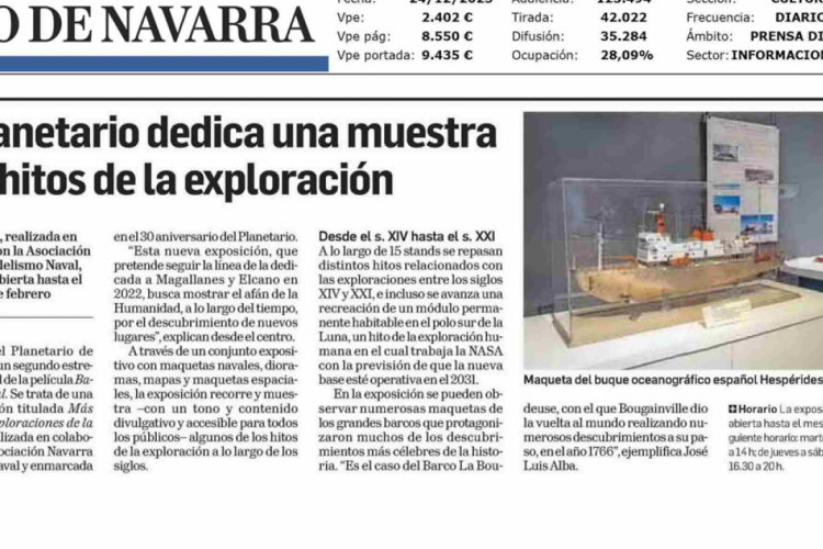 Fotografía del pantallazo de la noticia en la edición impresa de Diario de Navarra
