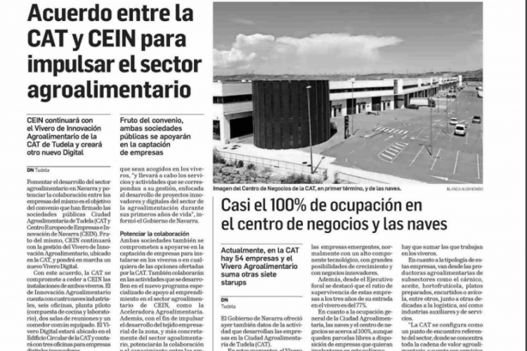 Recorte de la noticia publicada en la edición impresa de Diario de Navarra