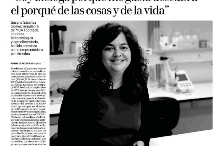 Fotografia del pantallazo de la noticia en la edición impresa del Diario de Navarra