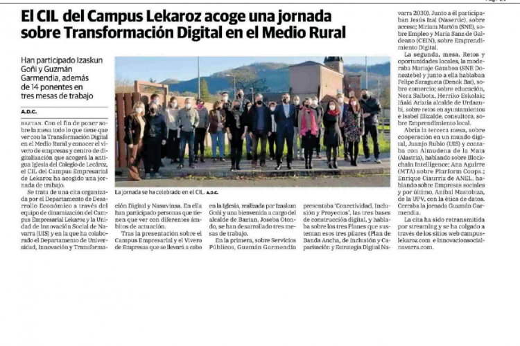 Fotografia del pantallazo de la noticia en la edición impresa del Diario Vasco