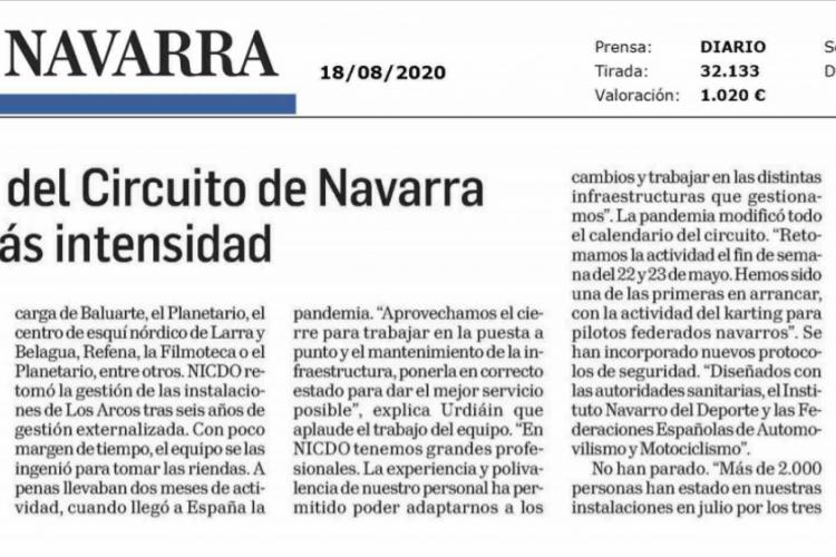 Recorte de la noticia publicada en la edición impresa de Diario de Navarra