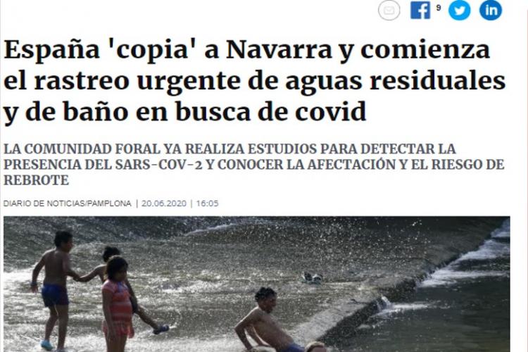 «España 'copia' a Navarra y comienza el restreo urgente de aguas residuales y de baño en busca de COVID»