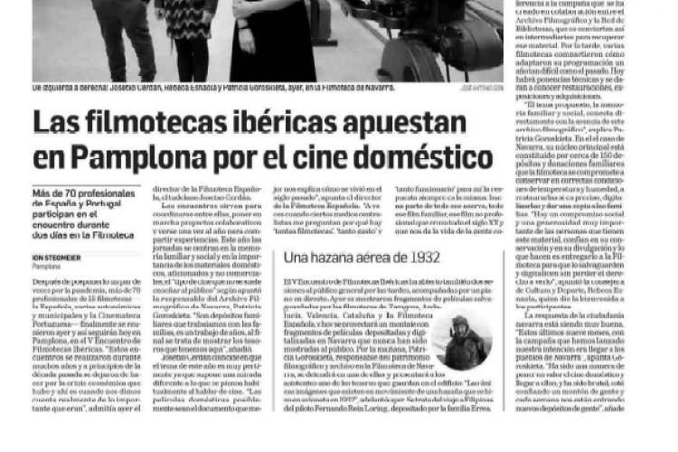 Fotografía del pantallazo de la noticia en la edición impresa del Diario de Navarra