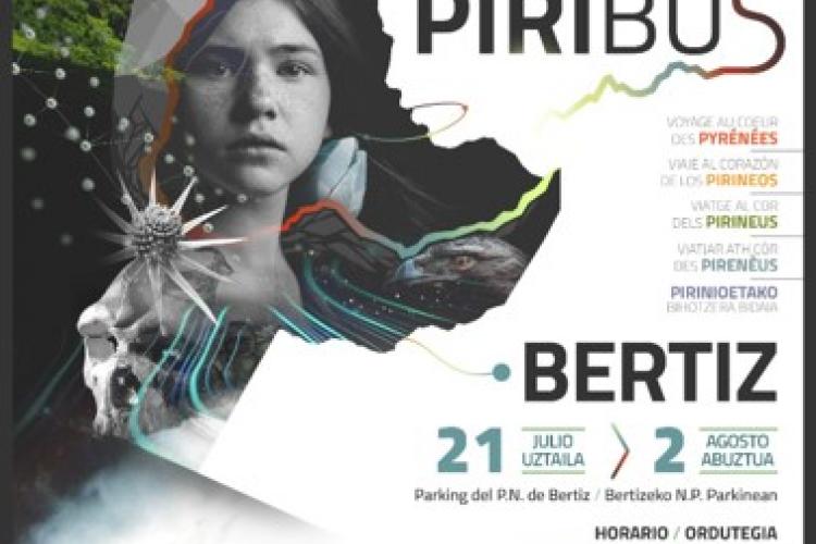 Cartel anunciador de la llegada del Piribus al Parque Natural Señorío de Bertiz