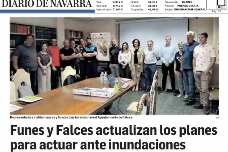 Fotografía del pantallazo de la noticia en la edición impresa del Diario de Navarra