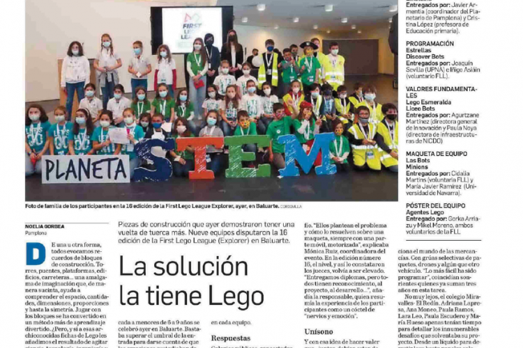 Fotografia del pantallazo de la noticia en la edición impresa del Diario de Navarra