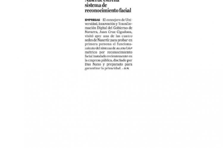 Fotografia del pantallazo de la noticia en la edición impresa del Diario de Noticias