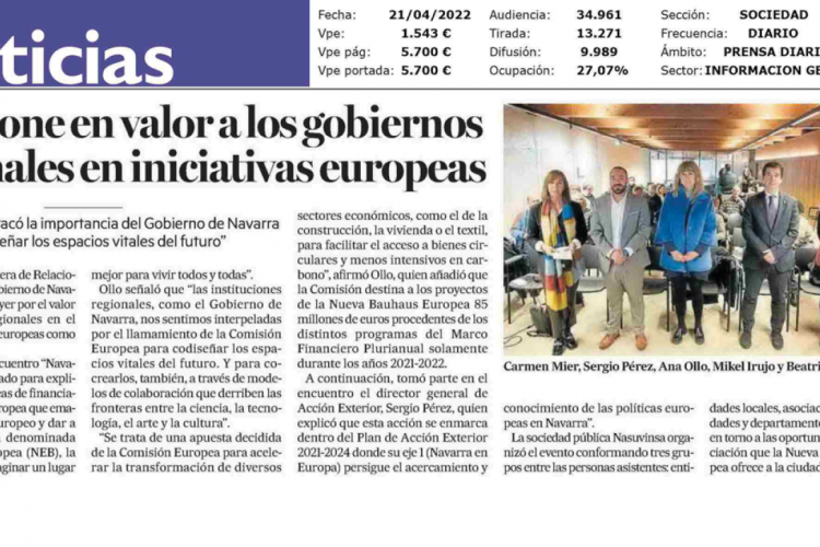 Fotografia del pantallazo de la noticia en la edición impresa del Diario de Noticias