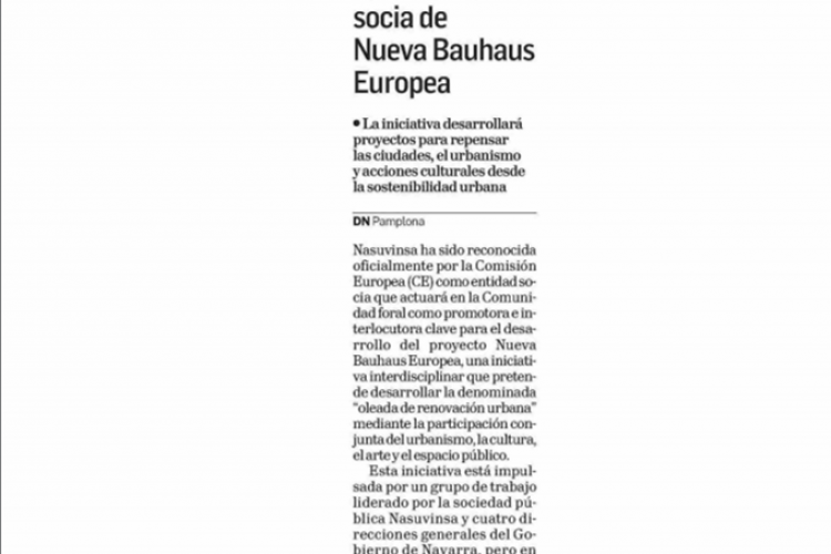 Recorte de la noticia publicada en la edición impresa de Diario de Navarra